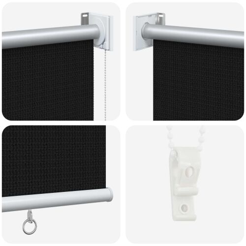 Vanjska roleta 90% blokada UV zraka Crna 200 x 140 cm HDPE - Crna 200 x 140 cm Cijena