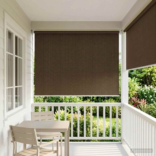 Vanjska roleta 90% blokada UV zraka Smeđa 140 x 140 cm HDPE - Smeđa 140 x 140 cm Cijena