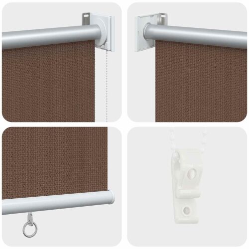 Vanjska roleta 90% blokada UV zraka Sivosmeđa 140 x 230 cm HDPE - Sivosmeđa 140 x 230 cm Cijena