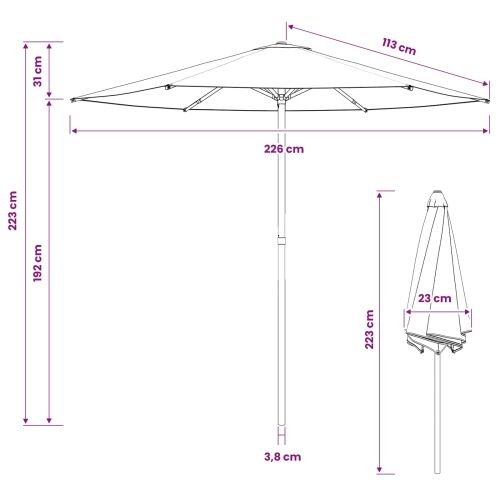 Vrtni suncobran 230 x 230 cm Poliester Pravokutni Krem - Krem 2,3 x 2,3 m bez baze Cijena