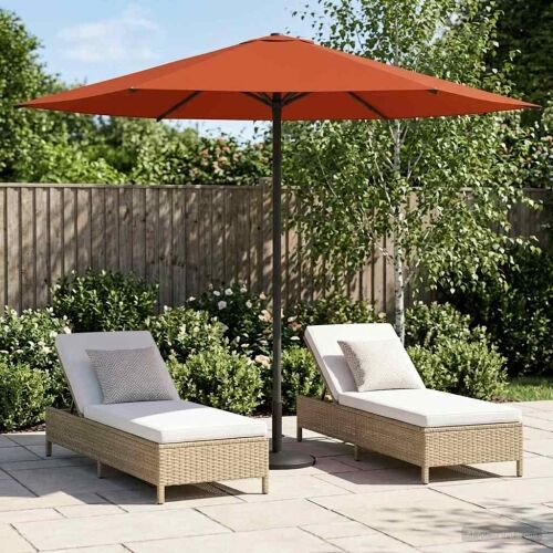 Vrtni suncobran 230 x 230 cm Poliester Pravokutni Terakota - Terakota 2,3 x 2,3 m bez baze Cijena