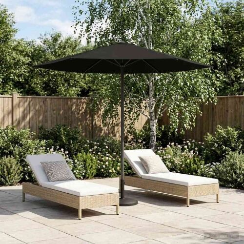 Vrtni suncobran 230 x 230 cm Poliester Pravokutni Crna - Crna 2,3 x 2,3 m bez baze Cijena