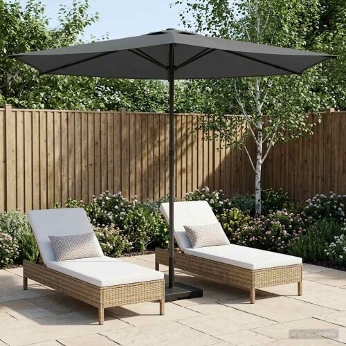 Vrtni suncobran 270 x 270 cm Poliester Pravokutni Antracit - Antracit 2,7 x 2,7 m bez baze Cijena