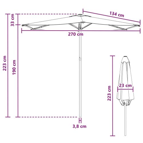 Vrtni suncobran 270 x 270 cm Poliester Pravokutni Antracit - Antracit 2,7 x 2,7 m bez baze Cijena