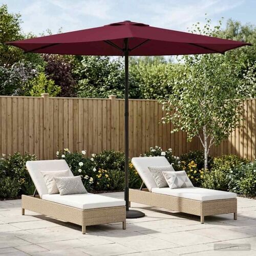Vrtni suncobran 270 x 270 cm Poliester Pravokutni - Bordo crvena 2,7 x 2,7 m bez baze Cijena