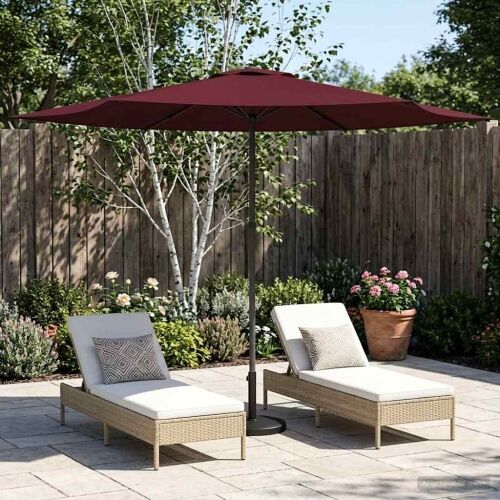 Vrtni suncobran 300 x 300 cm Poliester Pravokutni - Bordo crvena 3 x 3 m bez baze Cijena