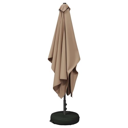 Vrtni Parasol s Podnožjem 200 x 300 cm Poliester Pravokutni - Sivosmeđa 2 x 3 m s podlogom Cijena