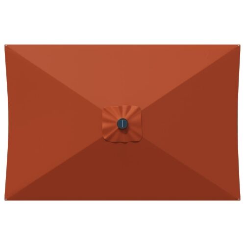 Vrtni Parasol s Podnožjem 200 x 300 cm Poliester Pravokutni - Terakota 2 x 3 m s podlogom Cijena