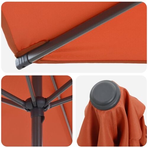 Vrtni Parasol s Podnožjem 200 x 300 cm Poliester Pravokutni - Terakota 2 x 3 m s podlogom Cijena