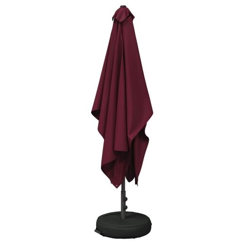 Vrtni Parasol s Podnožjem 200 x 300 cm Poliester Pravokutni - Bordo crvena 2 x 3 m s podlogom Cijena