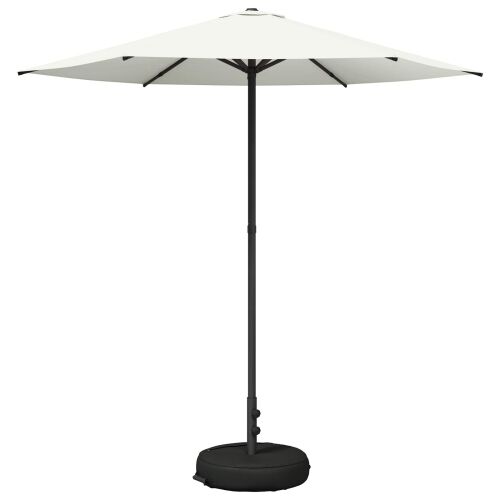 Vrtni Parasol s Podnožjem 230 x 230 cm Poliester Pravokutni - Krem 2,3 x 2,3 m s podlogom Cijena