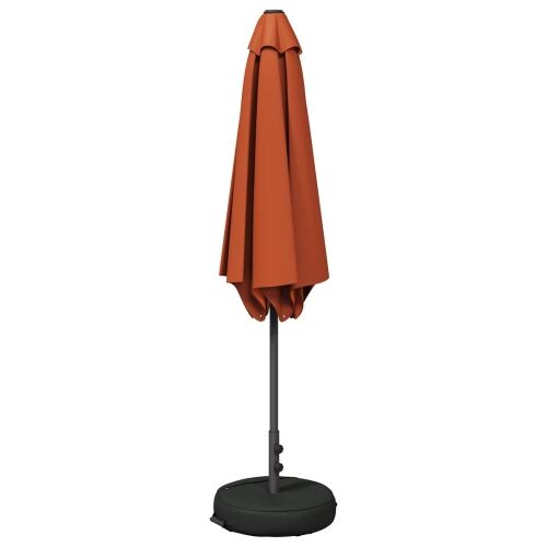 Vrtni Parasol s Podnožjem 230 x 230 cm Poliester Pravokutni - Terakota 2,3 x 2,3 m s podlogom Cijena
