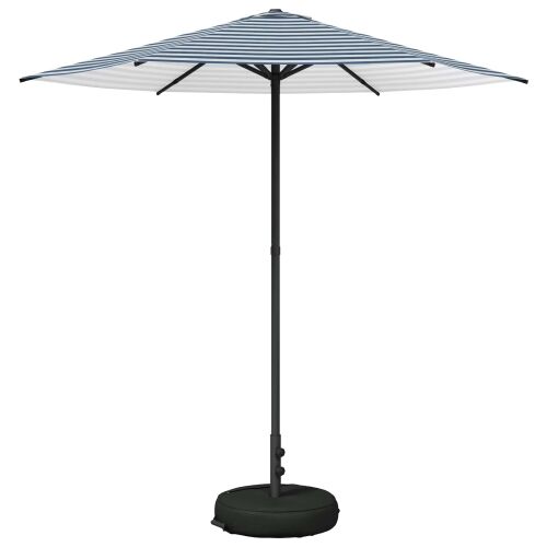 Vrtni Parasol s Podnožjem 230 x 230 cm Poliester Pravokutni - Plava i bijela 2,3 x 2,3 m s podlogom Cijena