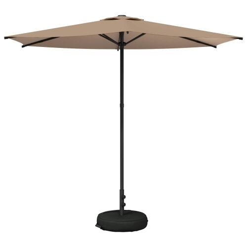 Vrtni Parasol s Podnožjem 270 x 270 cm Poliester Pravokutni - Sivosmeđa 2,7 x 2,7 m s podlogom Cijena