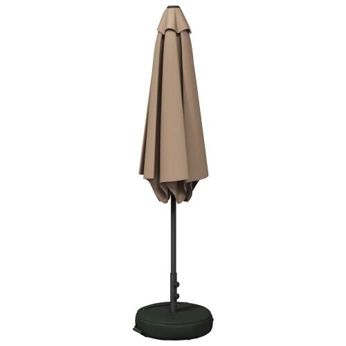 Vrtni Parasol s Podnožjem 270 x 270 cm Poliester Pravokutni - Sivosmeđa 2,7 x 2,7 m s podlogom Cijena