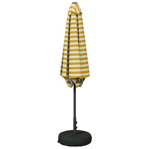 Vrtni Parasol s Podnožjem 270 x 270 cm Poliester Pravokutni - Žuta i bijela 2,7 x 2,7 m s podlogom Cijena