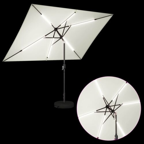 Suncobran za vrt s LED svjetlima i postoljem 200 x 300 cm - Krem 2 x 3 m Cijena