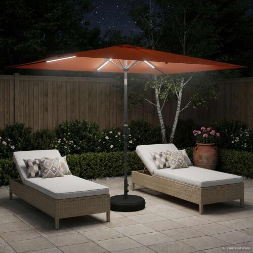 Suncobran za vrt s LED svjetlima i postoljem 200 x 300 cm - Terakota 2 x 3 m Cijena