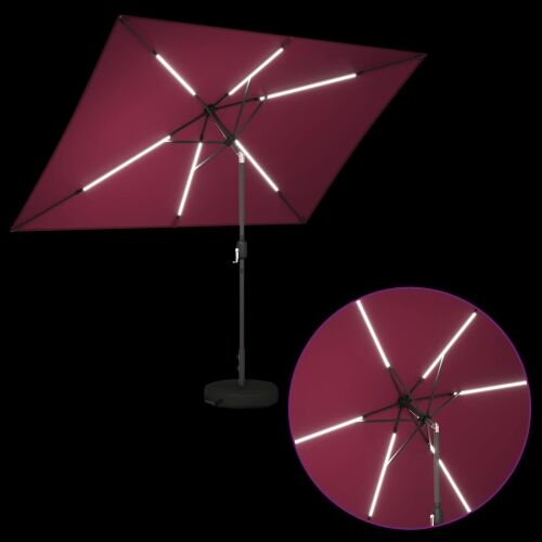 Suncobran za vrt s LED svjetlima i postoljem 200 x 300 cm - Bordo crvena 2 x 3 m Cijena
