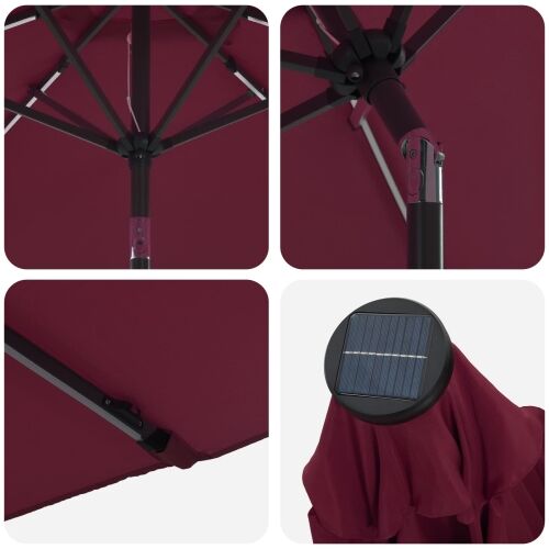 Suncobran za vrt s LED svjetlima i postoljem 200 x 300 cm - Bordo crvena 2 x 3 m Cijena