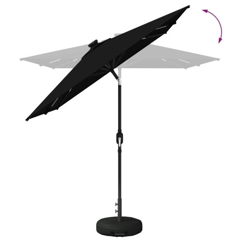 Suncobran za vrt s LED svjetlima i postoljem 200 x 300 cm - Crna 2 x 3 m Cijena