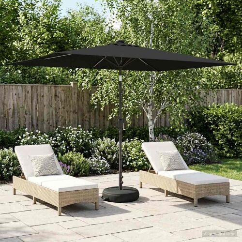 Suncobran za vrt s LED svjetlima i postoljem 200 x 300 cm - Crna 2 x 3 m Cijena