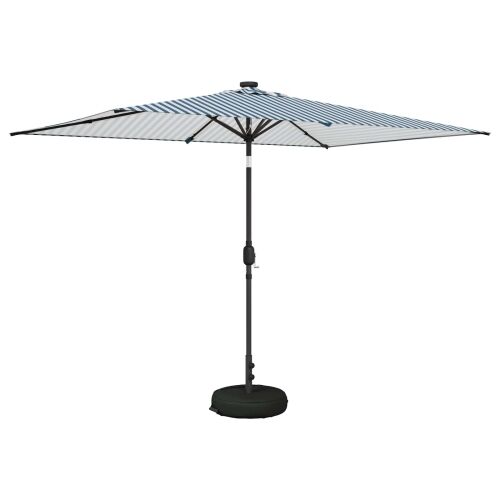 Suncobran za vrt s LED svjetlima i postoljem 200 x 300 cm - Plava i bijela 2 x 3 m Cijena