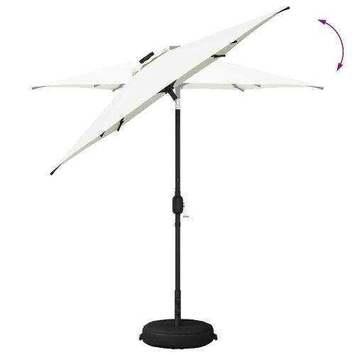 Suncobran za vrt s LED svjetlima i postoljem 230 x 230 cm - Krem 2,3 x 2,3 m Cijena
