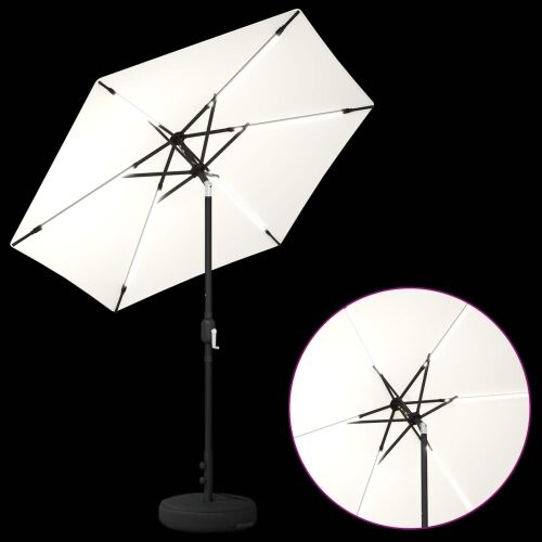 Suncobran za vrt s LED svjetlima i postoljem 230 x 230 cm - Krem 2,3 x 2,3 m Cijena