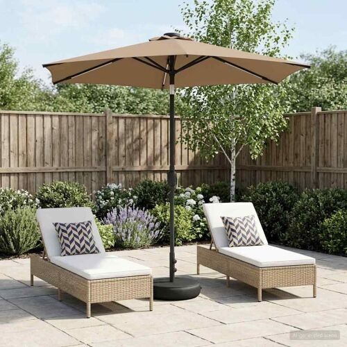 Suncobran za vrt s LED svjetlima i postoljem 230 x 230 cm - Sivosmeđa 2,3 x 2,3 m Cijena