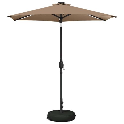 Suncobran za vrt s LED svjetlima i postoljem 230 x 230 cm - Sivosmeđa 2,3 x 2,3 m Cijena