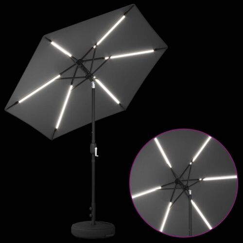 Suncobran za vrt s LED svjetlima i postoljem 230 x 230 cm - Antracit 2,3 x 2,3 m Cijena