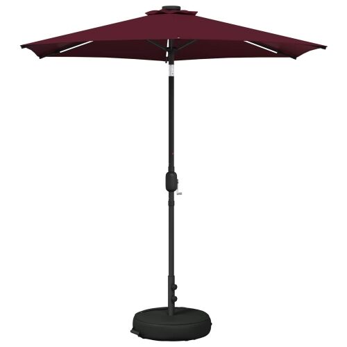 Suncobran za vrt s LED svjetlima i postoljem 230 x 230 cm - Bordo crvena 2,3 x 2,3 m Cijena