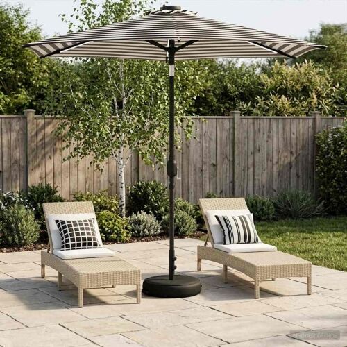 Suncobran za vrt s LED svjetlima i postoljem 230 x 230 cm - Crno i bijelo 2,3 x 2,3 m Cijena