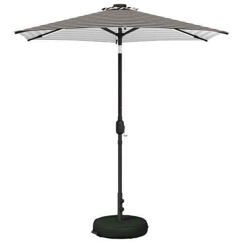 Suncobran za vrt s LED svjetlima i postoljem 230 x 230 cm - Crno i bijelo 2,3 x 2,3 m Cijena