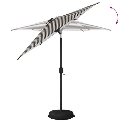 Suncobran za vrt s LED svjetlima i postoljem 230 x 230 cm - Crno i bijelo 2,3 x 2,3 m Cijena