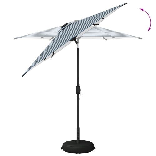Suncobran za vrt s LED svjetlima i postoljem 230 x 230 cm - Plava i bijela 2,3 x 2,3 m Cijena