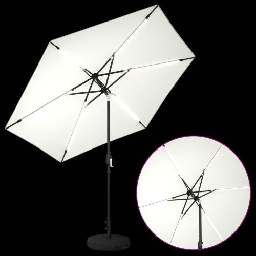 Suncobran za vrt s LED svjetlima i postoljem 270 x 270 cm - Krem 2,7 x 2,7 m Cijena