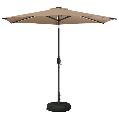 Suncobran za vrt s LED svjetlima i postoljem 270 x 270 cm - Sivosmeđa 2,7 x 2,7 m Cijena