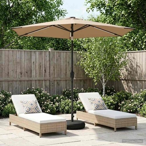 Suncobran za vrt s LED svjetlima i postoljem 270 x 270 cm - Sivosmeđa 2,7 x 2,7 m Cijena
