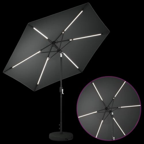 Suncobran za vrt s LED svjetlima i postoljem 270 x 270 cm - Antracit 2,7 x 2,7 m Cijena