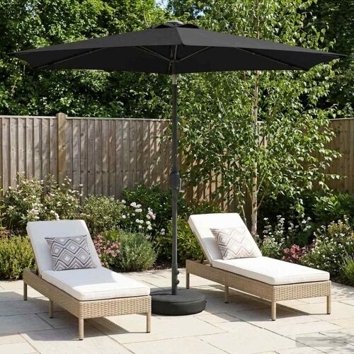 Suncobran za vrt s LED svjetlima i postoljem 270 x 270 cm - Crna 2,7 x 2,7 m Cijena