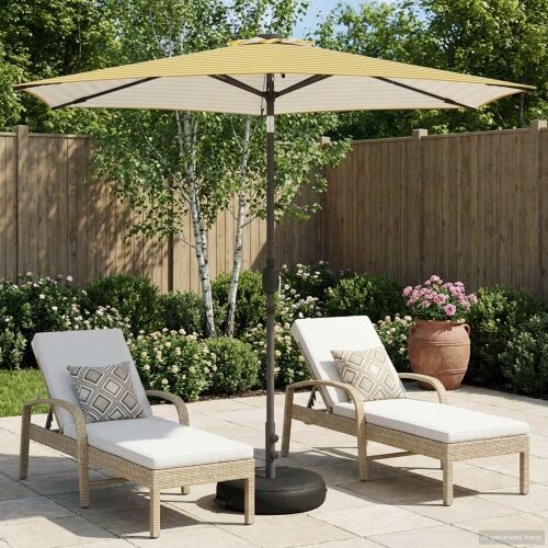 Suncobran za vrt s LED svjetlima i postoljem 270 x 270 cm - Žuta i bijela 2,7 x 2,7 m Cijena