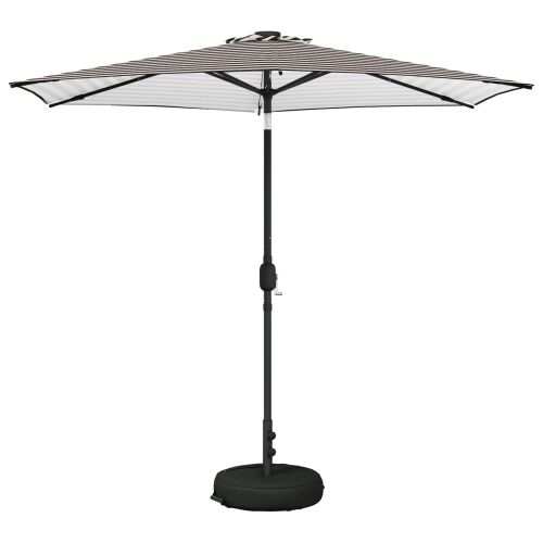 Suncobran za vrt s LED svjetlima i postoljem 270 x 270 cm - Crno i bijelo 2,7 x 2,7 m Cijena