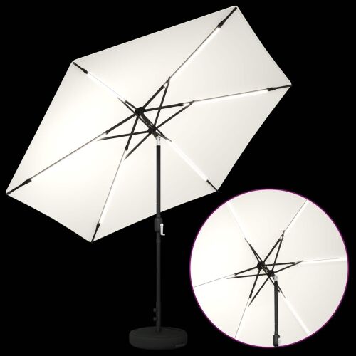 Suncobran za vrt s LED svjetlima i postoljem 300 x 300 cm - Krem 3 x 3 m Cijena