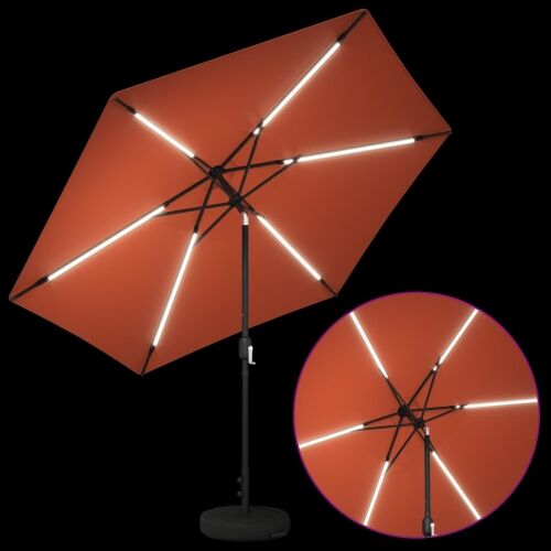 Suncobran za vrt s LED svjetlima i postoljem 300 x 300 cm - Terakota 3 x 3 m Cijena