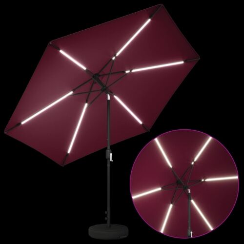 Suncobran za vrt s LED svjetlima i postoljem 300 x 300 cm - Bordo crvena 3 x 3 m Cijena