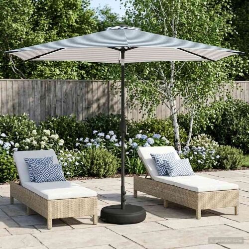 Suncobran za vrt s LED svjetlima i postoljem 300 x 300 cm - Plava i bijela 3 x 3 m Cijena
