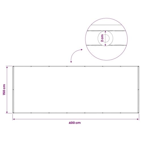 Zaslon za privatnost na balkonu 150 x 400 cm - Bijeli 150 x 400 cm Cijena