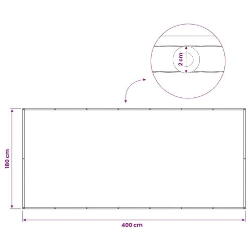 Zaslon za privatnost na balkonu 180 x 400 cm - Bijeli 180 x 400 cm Cijena